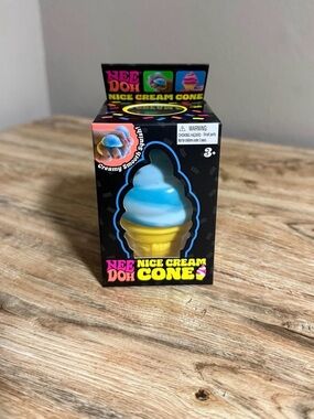 Nice Cream Cone Squishy Toy - Blue and Yellow